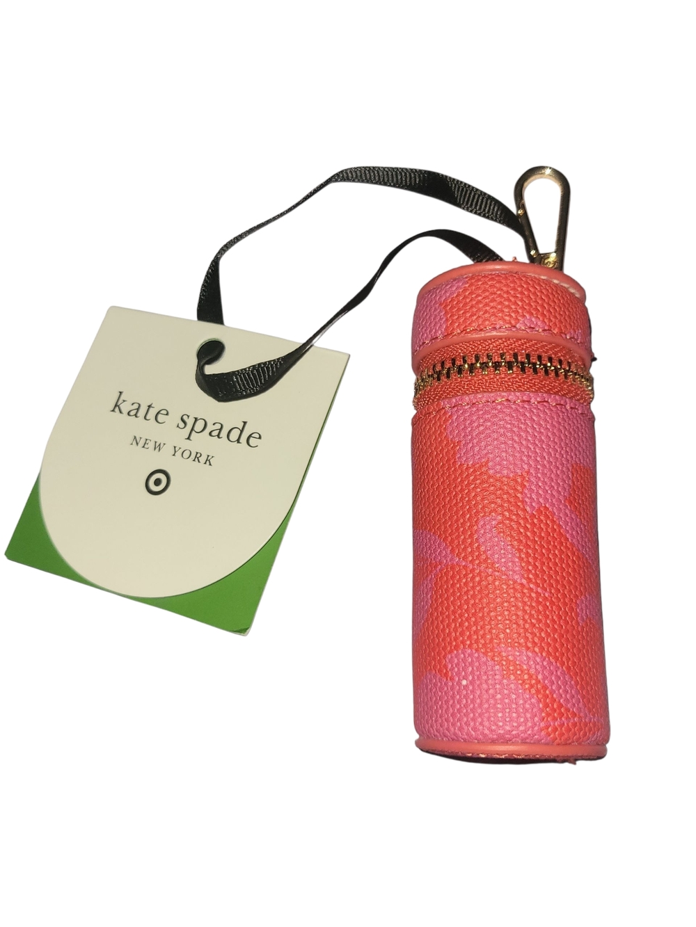 kate spade X Target New York Pink & Coral Lipstick Case Keychain